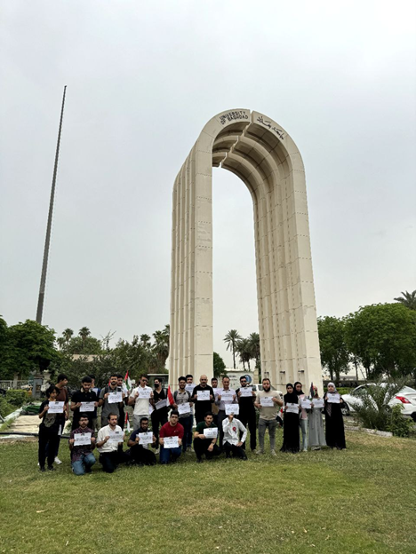 Students of the Computer Engineering Department organize a stand in solidarity with the people of Palestine.