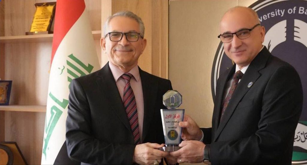 In Recognition of Efforts: University of Baghdad President Honors Dean of the College of Engineering